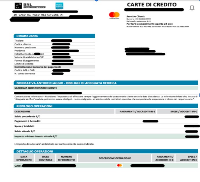 Prova di titolarità per BNL