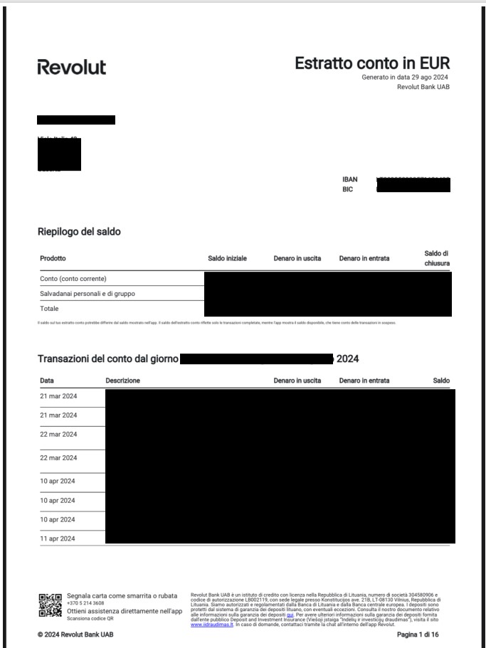 Prova di titolarità per Revolut