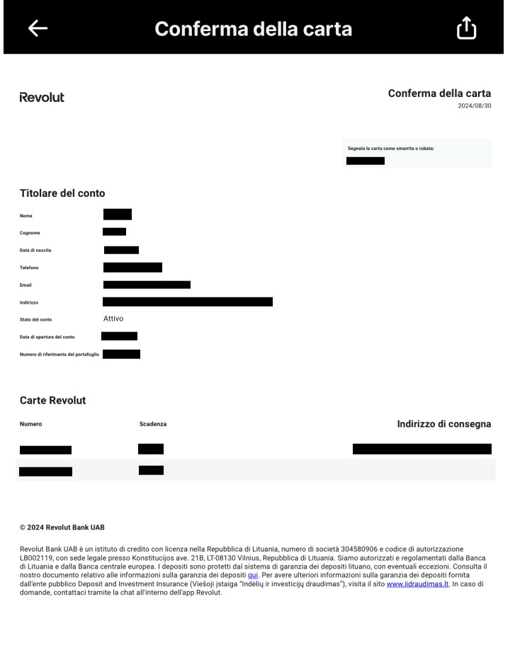 Prova di titolarità per Revolut