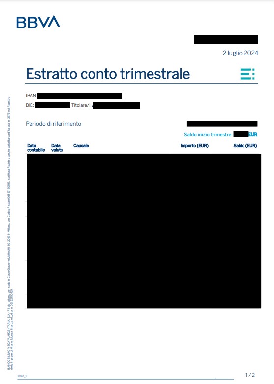 Prova di titolarità per BBVA