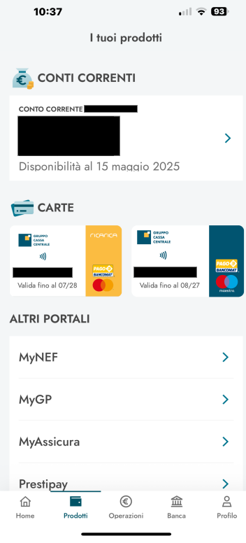 Prova di titolarità per Cassa Centrale